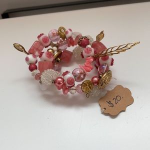 NWT Handmade triple layer bracelet, gold details!